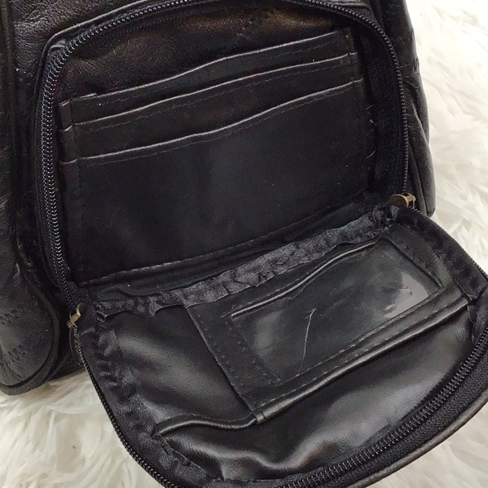 Patchwork Black Leather Convertible Backpack - image 5